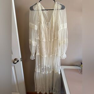 Free People Cream Maxi Dress